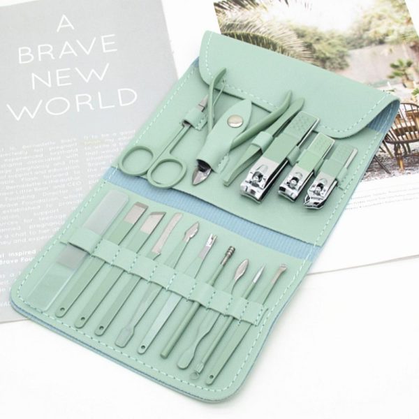 Zellix 16‑Piece Stainless Steel Manicure & Pedicure Kit – Complete Travel Grooming Set