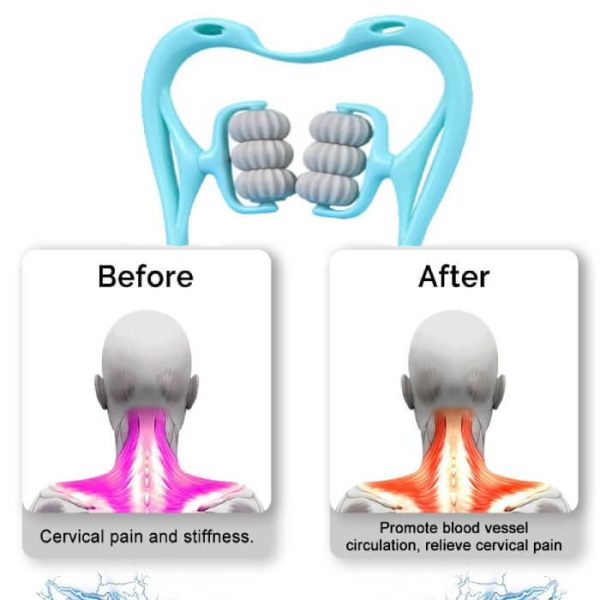 6‑Wheel Pressure Point Neck Massager – Relieve Neck, Shoulder & Back Pain