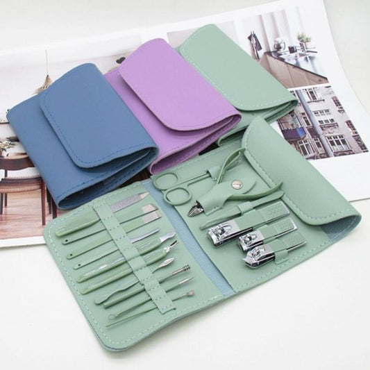 Zellix 16‑Piece Stainless Steel Manicure & Pedicure Kit – Complete Travel Grooming Set