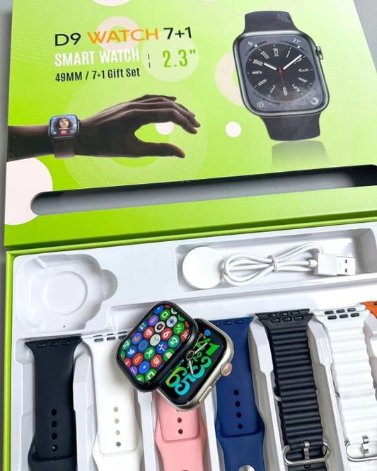 D9 Ultra Smart Watch Series 9 – 2.09″ HD Display, Bluetooth Calling – Includes 7 Straps