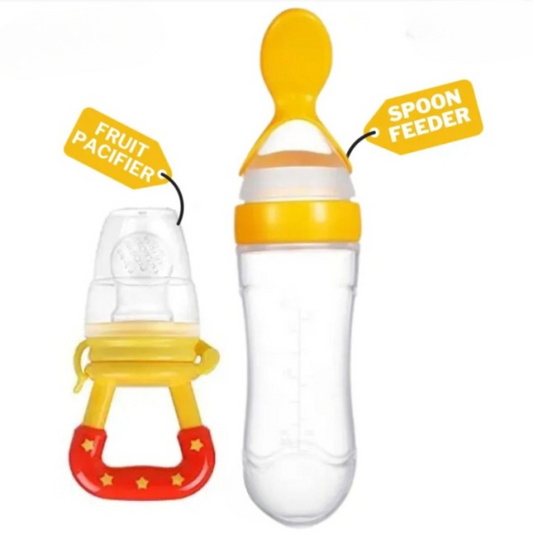 ✅ Baby Fruit Feeder Spoon – Safe Silicone Pacifier for Self-Feeding & Teething Relief