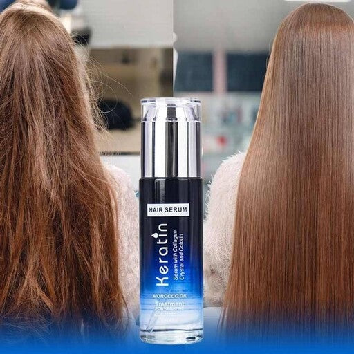 Keratin Hair Serum 80 ml – with Collagen Crystals & Moroccan Oil for Nourishing Shine
